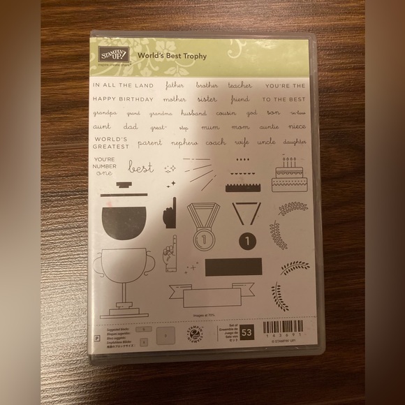 Stampin’ Up “World’s Best Trophy” Stamp Set - Picture 1 of 3